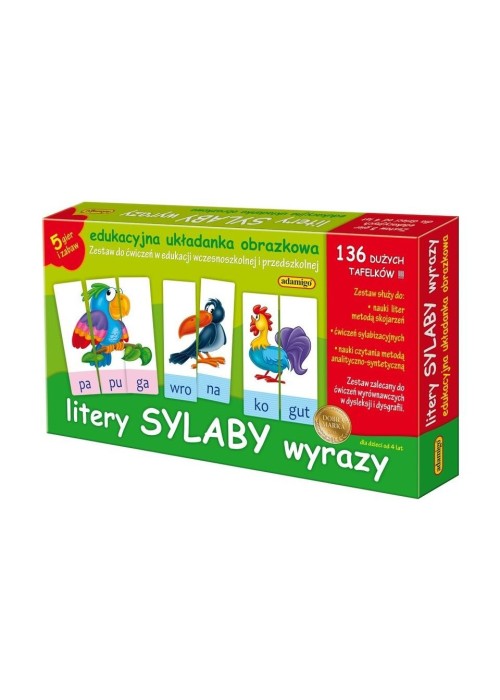 Układanka edukacyjna - Litery sylaby wyrazy