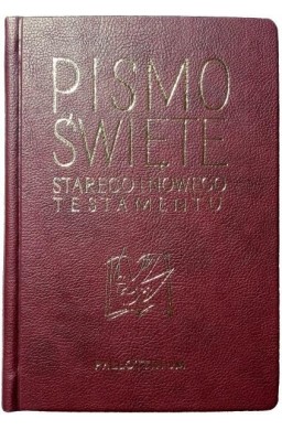 Biblia Pielgrzyma oprawa ekologiczna, złocenia