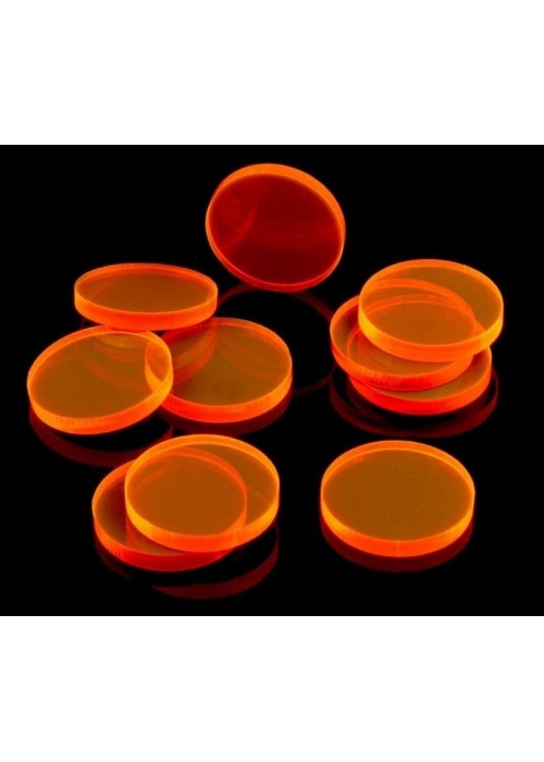 Znaczniki akryl pomarań. fluo okrągłe 22x3mm 10szt