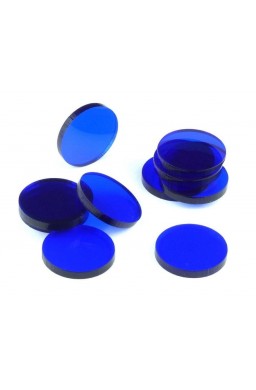Znaczniki akryl niebieskie okrągłe 22x3mm 10szt