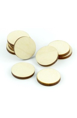 Znaczniki drewniane naturalne okrągłe 22x3mm 10szt