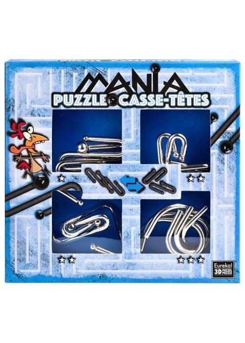 Łamigłówki metalowe 4 szt Puzzle mania nieb. G3