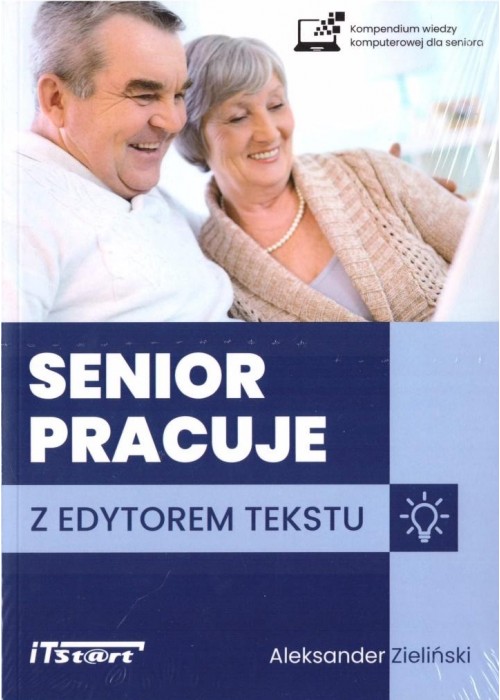 Senior pracuje z edytorem tekstu