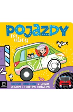 Pojazdy na ulicy.. kolorowanka z grubym obrysem