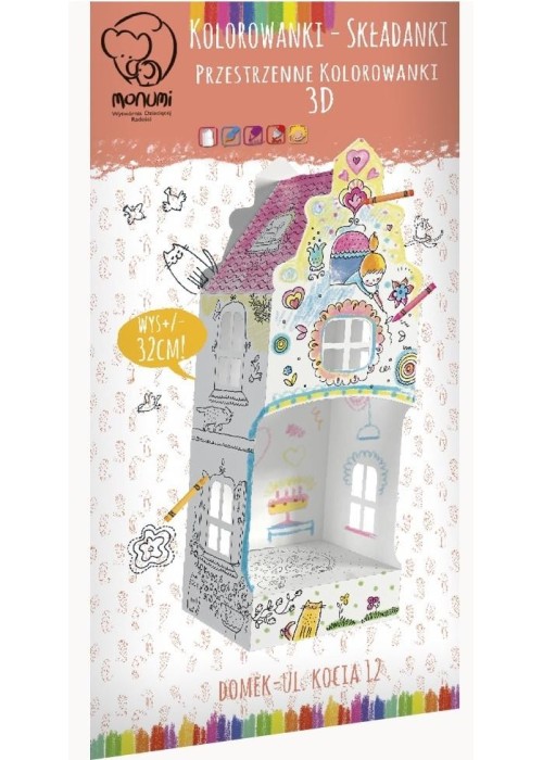 Kolorowanka składanka mini Domek ul. Kocia 12 Kolorowanka składanka mini Domek ul. Kocia 12