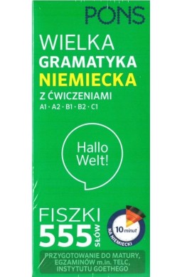 Fiszki 555. Wielka gramatyka niemiecka z ćw. A1/C1
