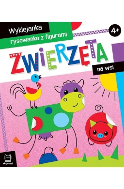 Wyklejanka, rysowanka z figurami. Zwierzęta na wsi