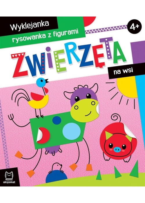 Wyklejanka, rysowanka z figurami. Zwierzęta na wsi