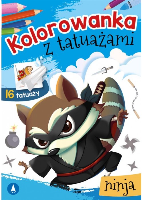 Kolorowanka z tatuażami. Ninja