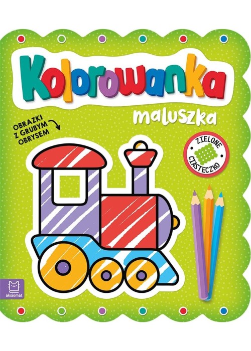 Obrazki z grubym obrysem. Zielone ciasteczko