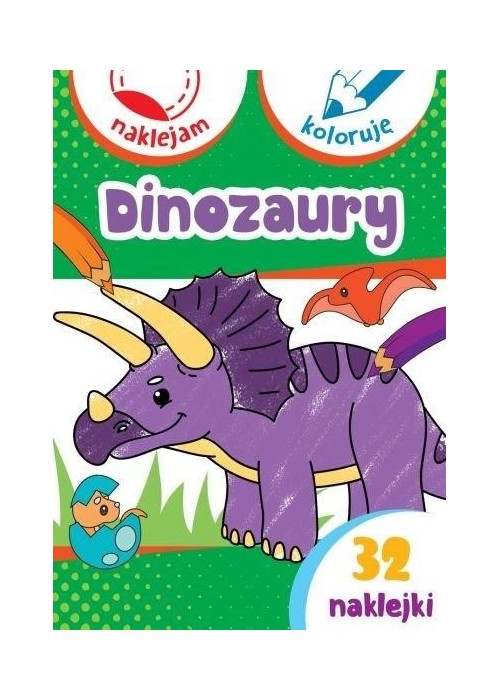Dinozaury. Naklejam i koloruję