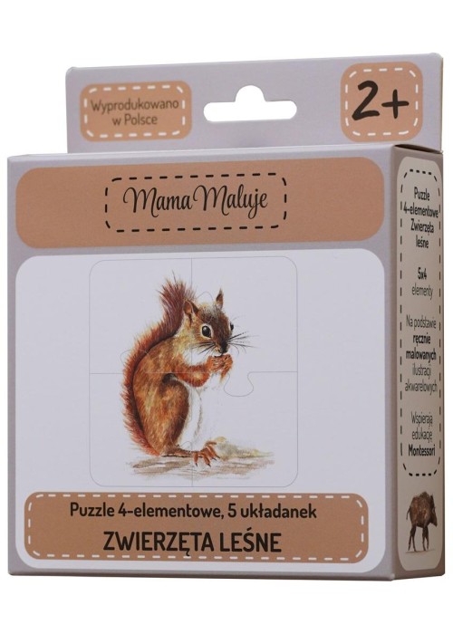 Puzzle 4-elementowe Zwierzęta leśne