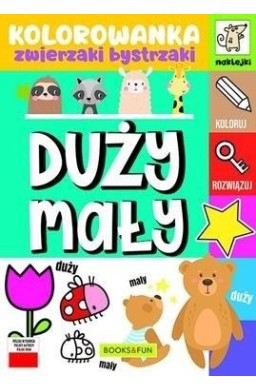 Duży - mały. Kolorowanka. Zwierzaki bystrzaki