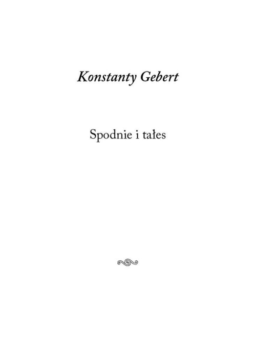 Spodnie i tałes