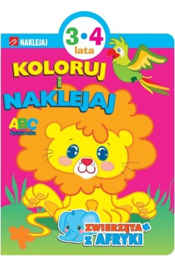 Koloruj i naklejaj. Zwierzęta z Afryki