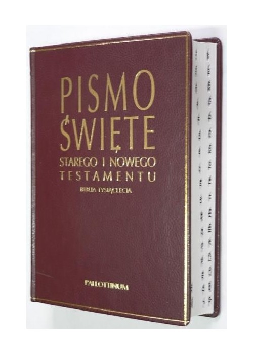 Biblia Tysiąclecia - opr. skórzana z nacięciami