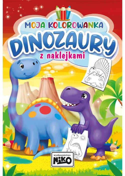 Moja kolorowanka z naklejkami Dinozaury