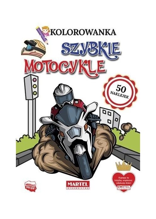 Kolorowanka z naklejkami Szybkie motocykle