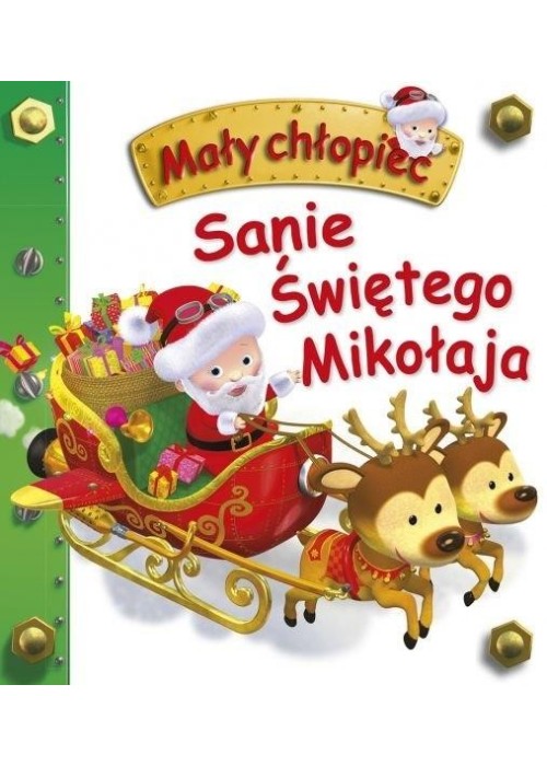 Sanie Świętego Mikołaja. Mały chłopiec