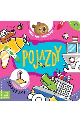 Mały miś koloruje. Pojazdy