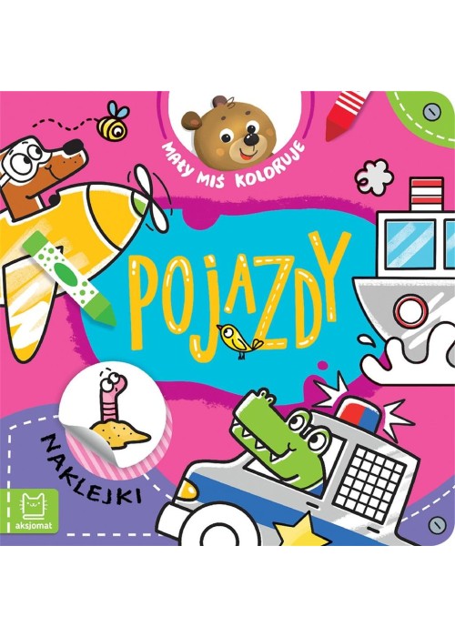 Mały miś koloruje. Pojazdy