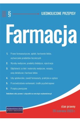 Farmacja - ujednolicone przepisy