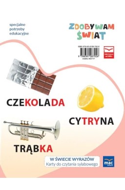 Zdobywam świat W świecie słów karty do czytania