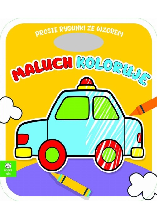 Maluch koloruje auto