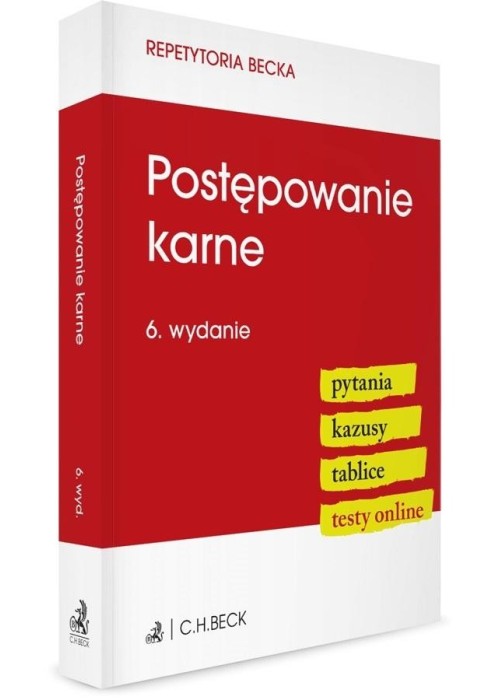 Postępowanie karne. Pytania. Kazusy. Tablice w.6