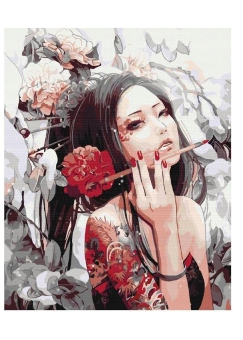 Malowanie po numerach Dziewczyna z tatuażem 40x50