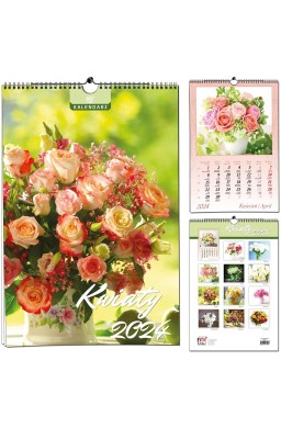 Kalendarz 2024 B3 7 plansz Kwiaty