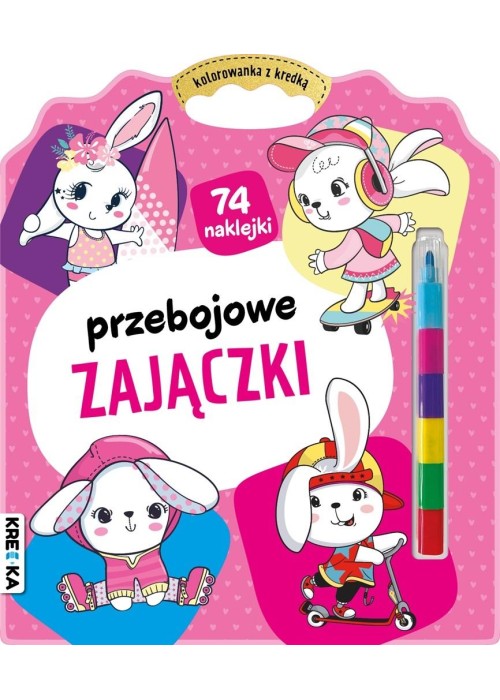 Kolorowanka z kredką. Przebojowe zajączki