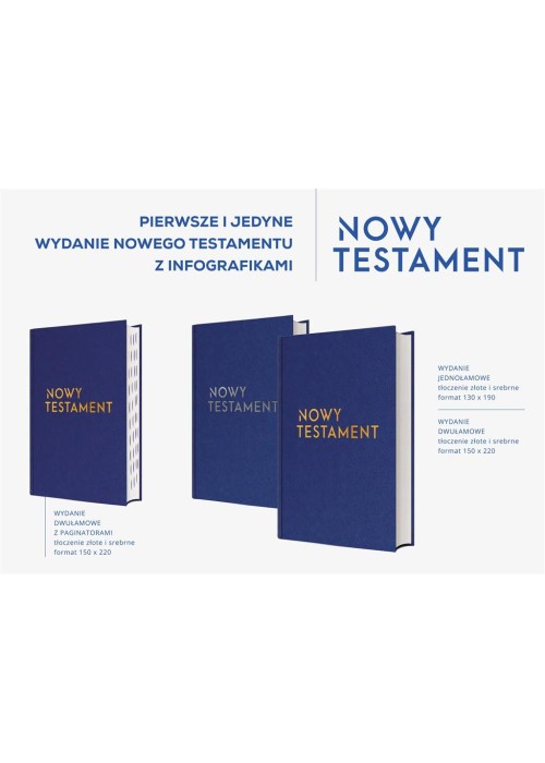 Nowy Testament z infografikami toczenia złote