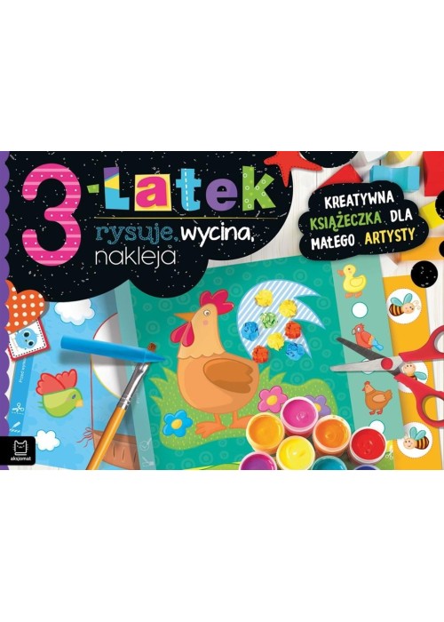 3-latek rysuje, wycina, nakleja