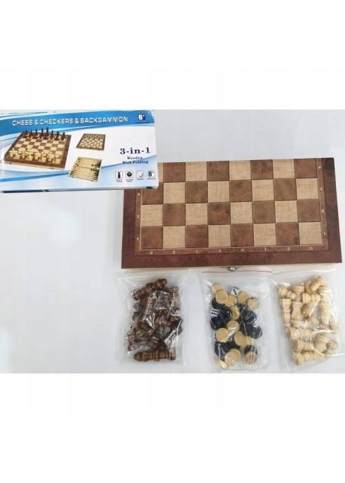 Gra szachy i warcaby drewniane