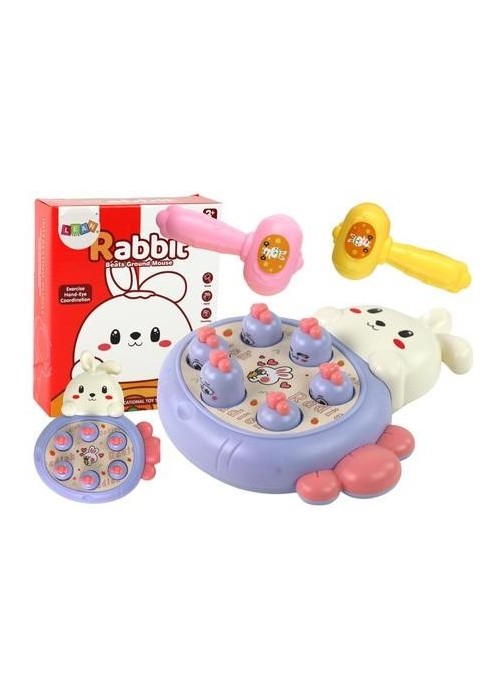 Królik do zbijania marchewki Whac-A-Mole fiolet