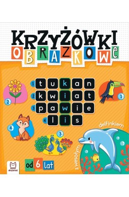 Krzyżówki obrazkowe z wesołym delfinkiem. Od 6 lat