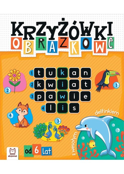 Krzyżówki obrazkowe z wesołym delfinkiem. Od 6 lat