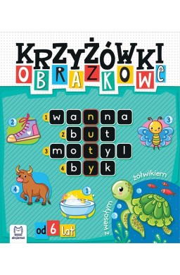 Krzyżówki obrazkowe z wesołym żółwikiem. Od 6 lat