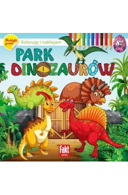 Park dinozaurów. Koloruję i naklejam