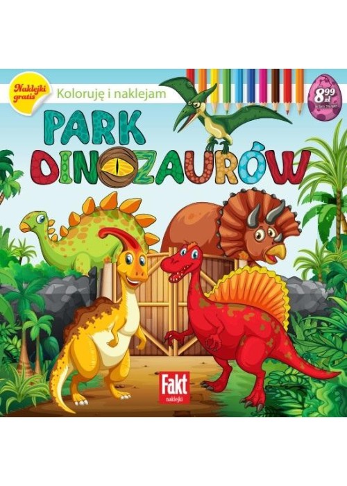 Park dinozaurów. Koloruję i naklejam
