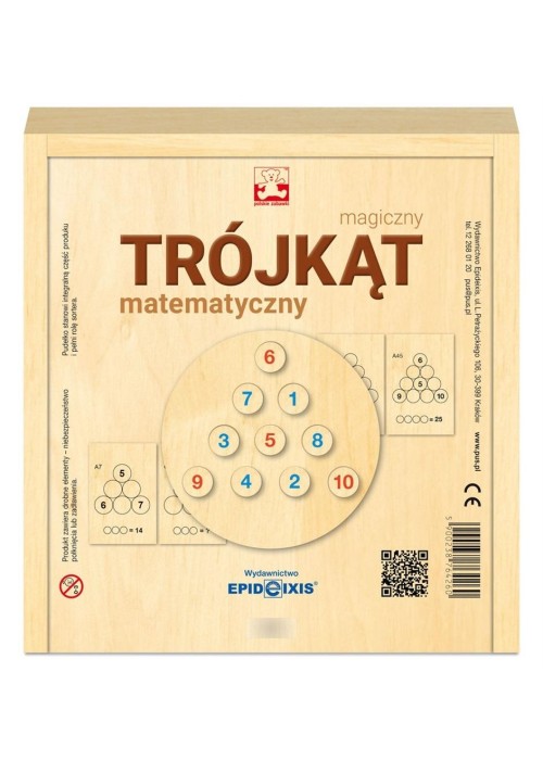 Magiczny trójkąt matematyczny w drewnianym pudełku