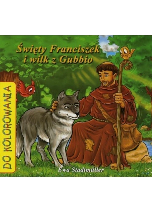 Św. Franciszek i wilk z Gubbio - kolorowanka
