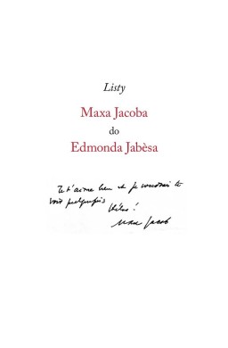 Listy Maxa Jacoba do Edmonda Jabesa