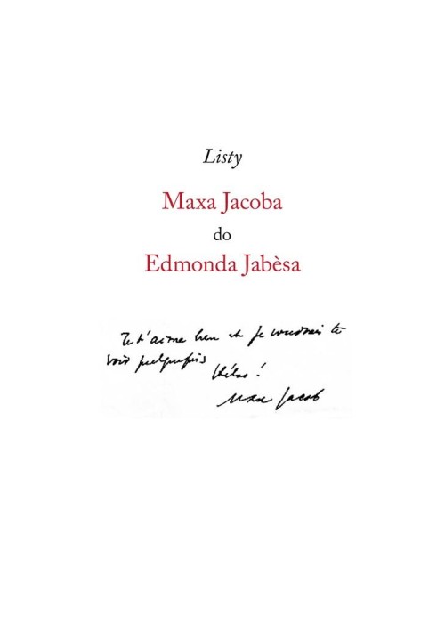 Listy Maxa Jacoba do Edmonda Jabesa