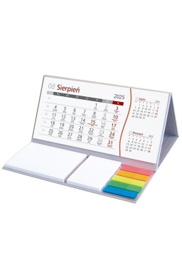Kalendarz 2025 z notesem szary