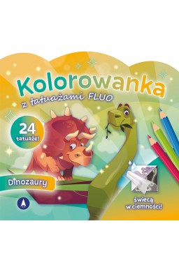 Kolorowanka z tatuażami fluo Dinozaury