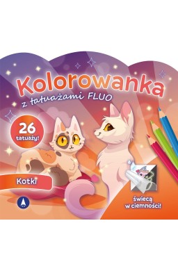 Kolorowanka z tatuażami fluo Kotki