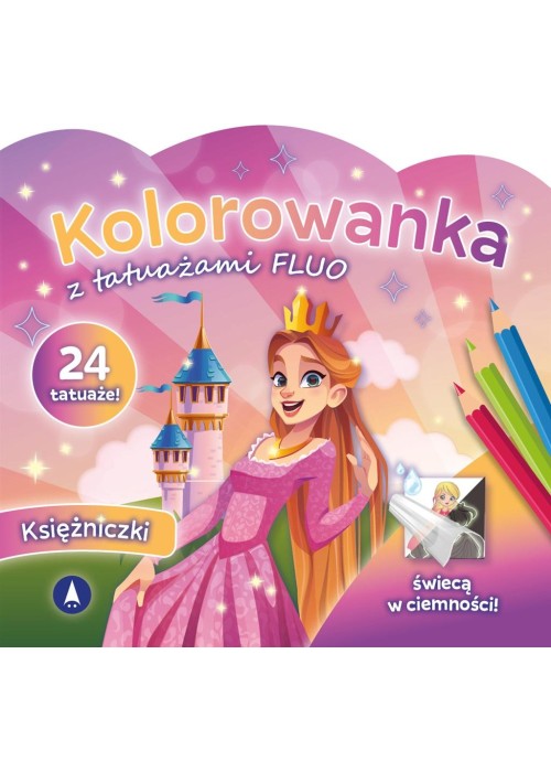 Kolorowanka z tatuażami fluo Księżniczki