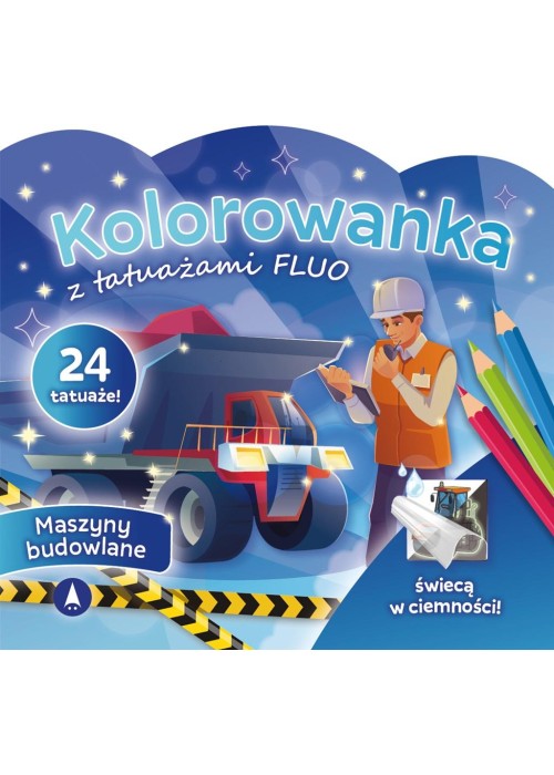 Kolorowanka z tatuażami fluo Maszyny budowlane